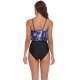 New women's swimsuit double-layer lotus leaf high waist split swimsuit bikin