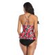 New swimsuit women's printed bikini split skirt style slimming conservative swimsuit