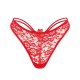 Ladies' Red Flower Lace Hollow Strip Low Waist Underwear