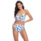 New swimsuit women's V-neck tie dye printed sexy high waist split bikini