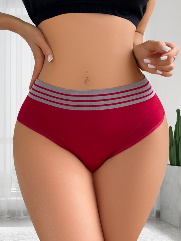 New seamless striped spliced waist top support, comfortable and breathable underwear