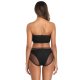 New swimsuit three piece set, black and white mesh sexy swimsuit, women's strapless bikini