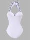 2026 popular retro solid color three piece swimsuit bikini sports swimsuit beach party swimsuit
