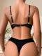 Women's lace bra set French style backless gathered cross exposed bra