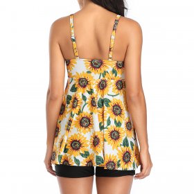 New bikini skirt style swimsuit with split print for women