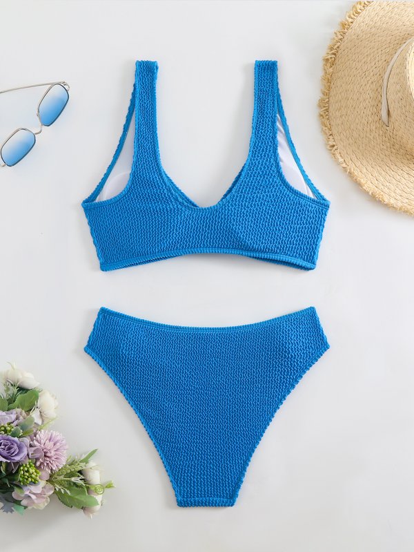 New Split Swimsuit Women's Solid Color Sexy Bikini Set