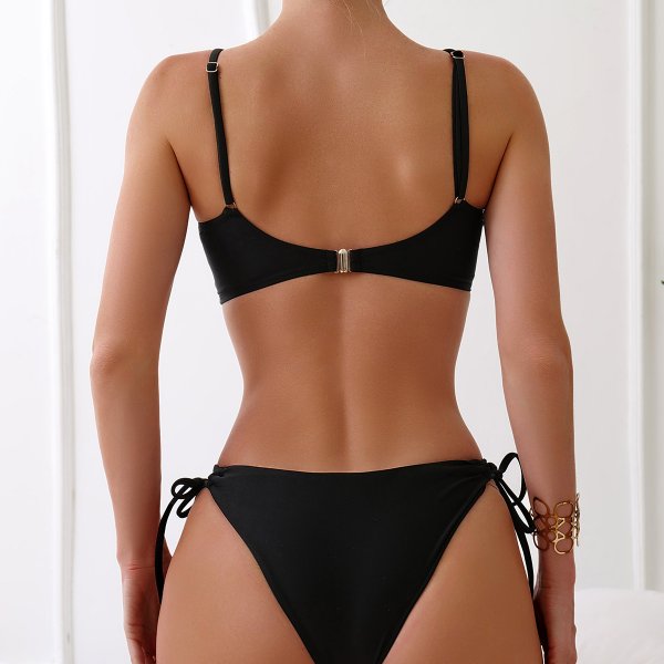 New Split Swimsuit Black Sexy Tight Bikini Set Swimsuit for Women