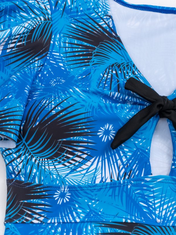 New printed fashionable one-piece skirt conservative Tankini swimsuit for women