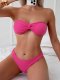 New split swimsuit sexy tight fitting strapless bikini set