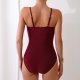 New one-piece swimsuit black sexy V-strap hollow swimsuit for women