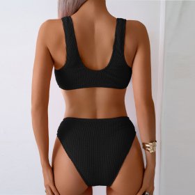 New Split Swimsuit Women's Solid Color Sexy Bikini Set