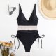 Solid color one-piece splicing women's sexy new conservative backless bikini swimsuit