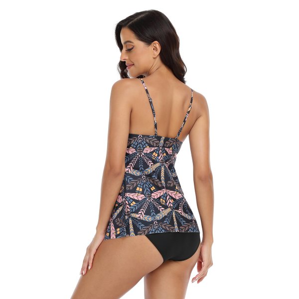 New split women's swimsuit with sexy printed ruffle edge, popular women's swimsuit