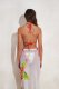 2026 new printed sexy long gauze skirt, backless lace up bikini three piece swimsuit set