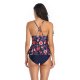 New Split Swimsuit Printed Sexy Skirt Style Strap Swimsuit for Women