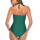 New one-piece swimsuit solid color conservative belly cover set swimsuit for women