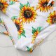 New children's swimsuit split print floral three piece shorts bikini
