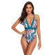 New one-piece swimsuit printed sexy deep V bikini triangle one-piece women's swimsuit