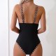 New one-piece swimsuit black tight conservative swimsuit for women