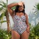 New plus size printed fashionable and sexy steel support swimsuit for women