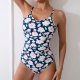New one-piece printed swimsuit sexy and fashionable solid color swimsuit for women