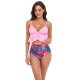 High waisted bikini new sexy ruffled deep V swimsuit