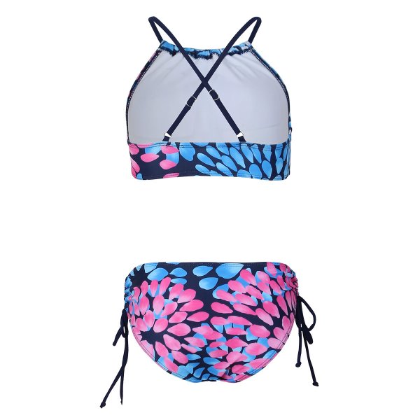 New Split Children's Swimsuit Sexy Solid Color Printed Bikini Set