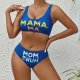 New women's split swimsuit sexy bikini solid color printed bikini