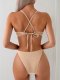 Three point bikini swimsuit, women's seaside sexy bikini