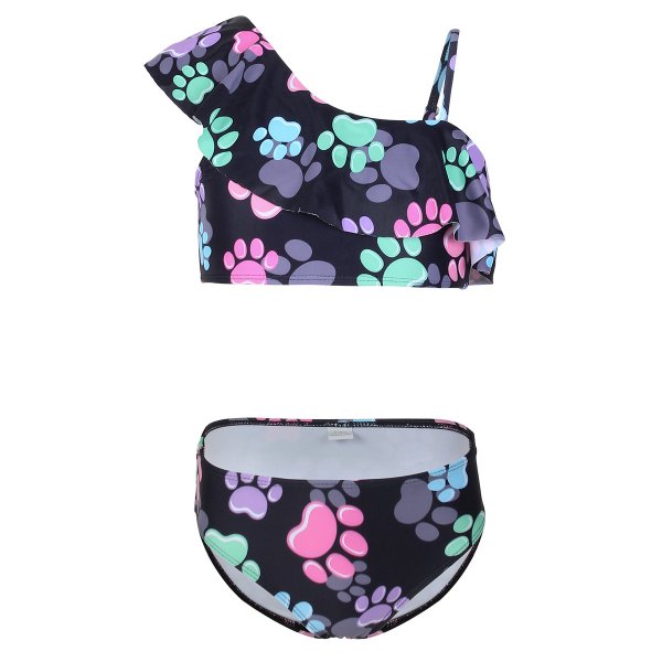 New children's swimsuit with printed ruffle edges, cute swimsuit