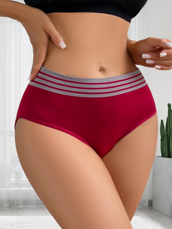 New seamless striped spliced waist top support, comfortable and breathable underwear