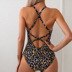 New one-piece swimsuit printed tight conservative swimsuit women's swimsuit