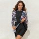 New one-piece swimsuit printed long sleeved skirt conservative swimsuit for women