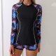 New split swimsuit women's printed two-piece long sleeved swimsuit set