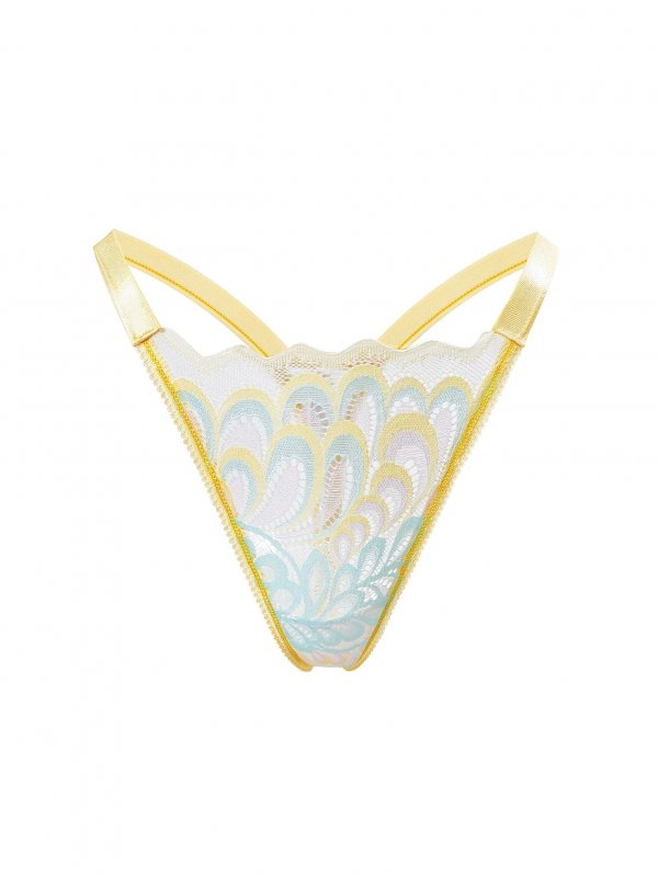 French thong sexy lace embroidery transparent hot low waist mesh underwear for women