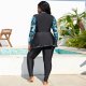 New one-piece swimsuit women's printed zipper skirt style long sleeved plus size swimsuit