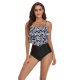 New women's swimsuit double-layer lotus leaf high waist split swimsuit bikin