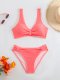 New Split Swimsuit Women's Solid Color Sexy Bikini Set