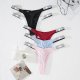 Women's underwear silver ribbon thread multi-color knitted sexy thong for women