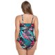 New swimsuit printed strapless conservative plus fat plus oversized one-piece swimsuit for women