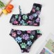 New children's swimsuit with printed ruffle edges, cute swimsuit
