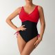 New one-piece swimsuit color blocked sexy cross suspender swimsuit women's bikini