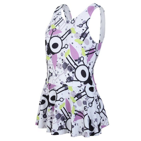 New Style Swimsuit Fashion Print Skirt-style Girls' 130-160 One-piece Swimming Suits