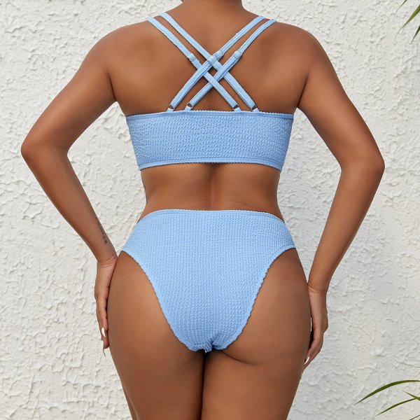 New swimsuit sexy and fashionable solid color women's bikini set