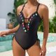 New one-piece swimsuit women's solid color conservative tight fitting swimsuit