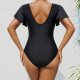 New one-piece swimsuit black tight conservative women's swimsuit