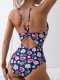 New one-piece printed swimsuit sexy and fashionable solid color swimsuit for women