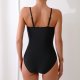 New one-piece swimsuit black sexy V-strap hollow swimsuit for women