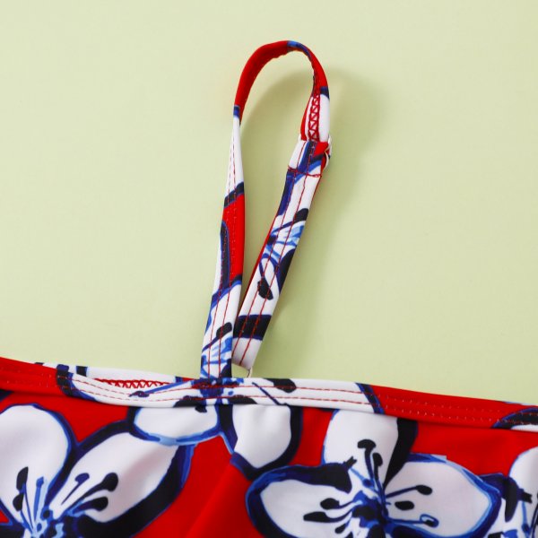 Children's swimsuit with ruffle print, cute girls' one-piece swimsuit