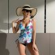 New split Tankini swimsuit printed sexy vest style swimsuit for women